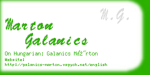 marton galanics business card